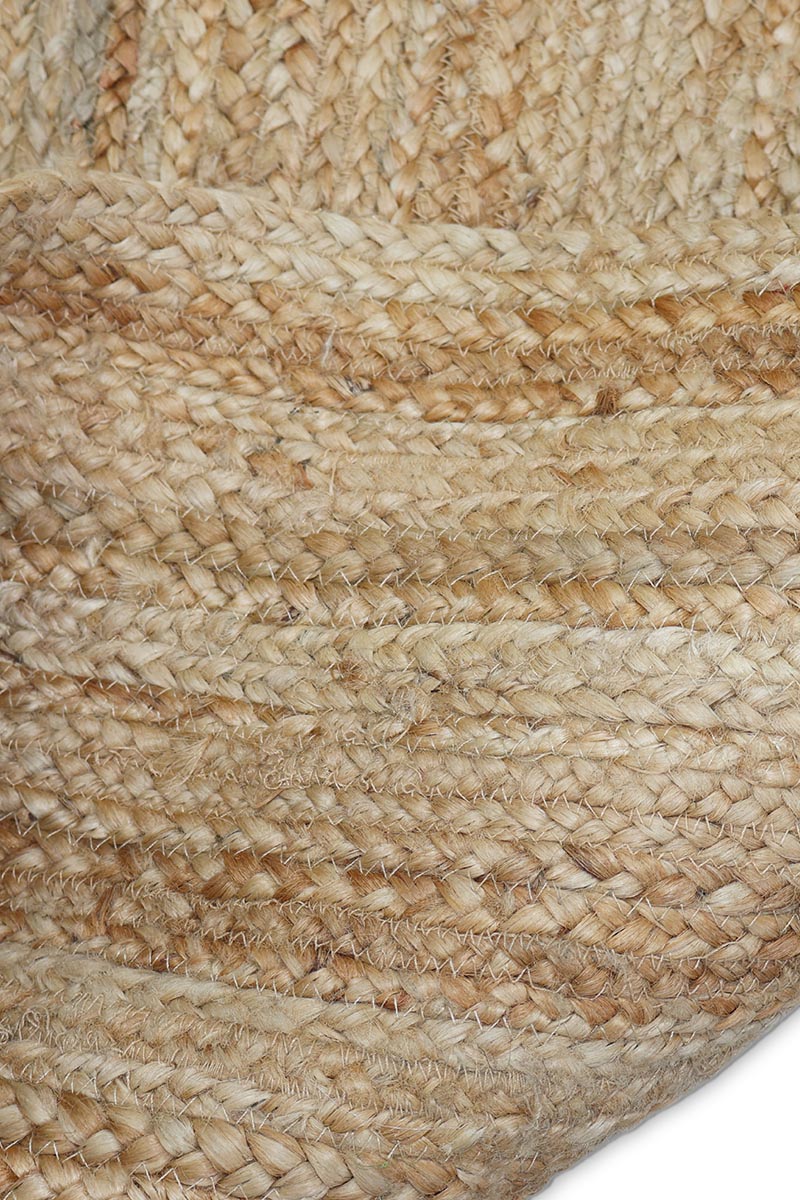 Stunning Hand Braided Beige Jute Rug - Image 3