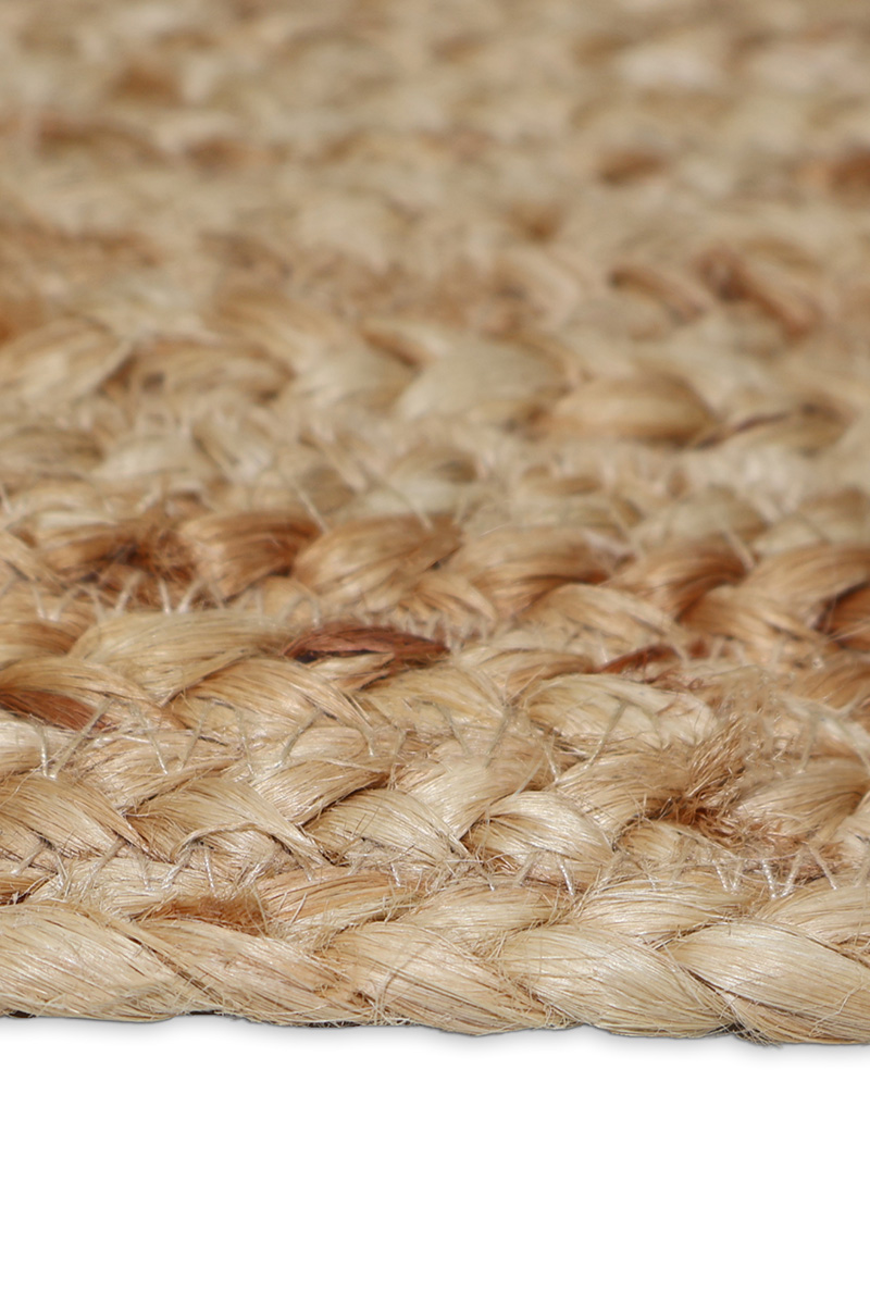 Stunning Hand Braided Beige Jute Rug - Image 5