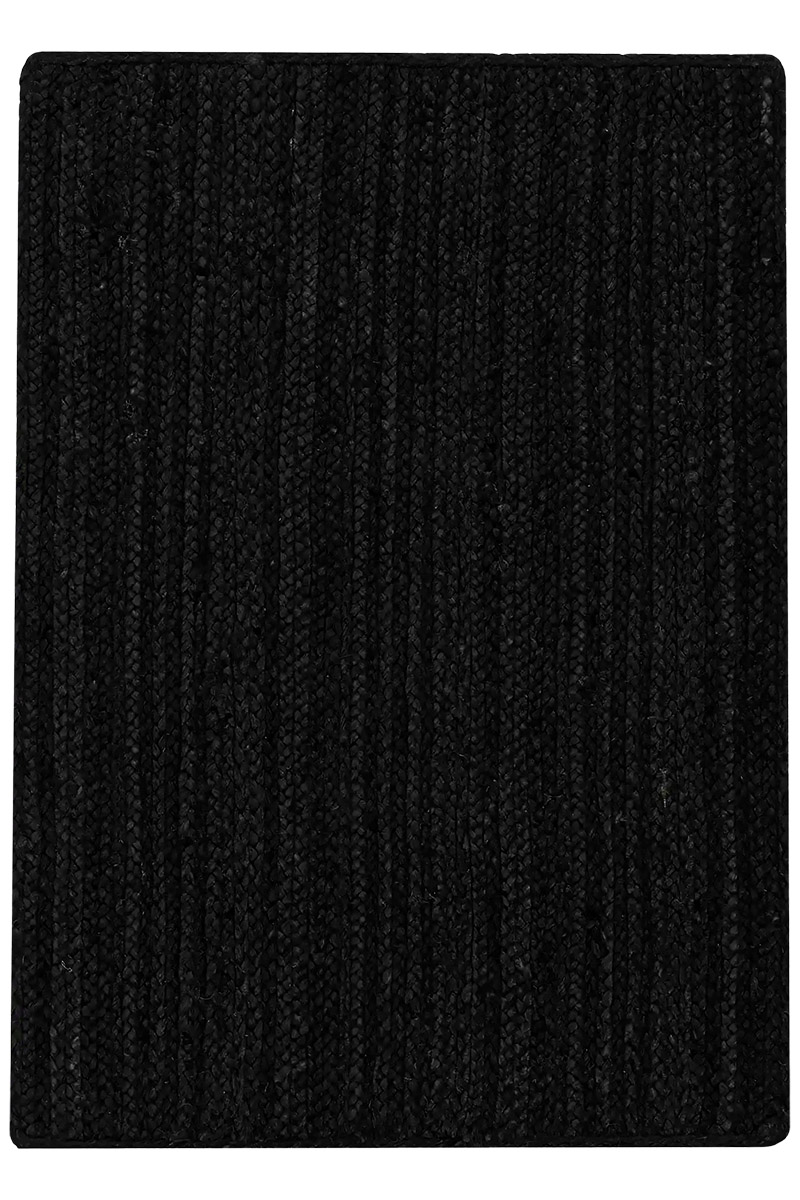 Stunning Hand Braided Black Jute Rug