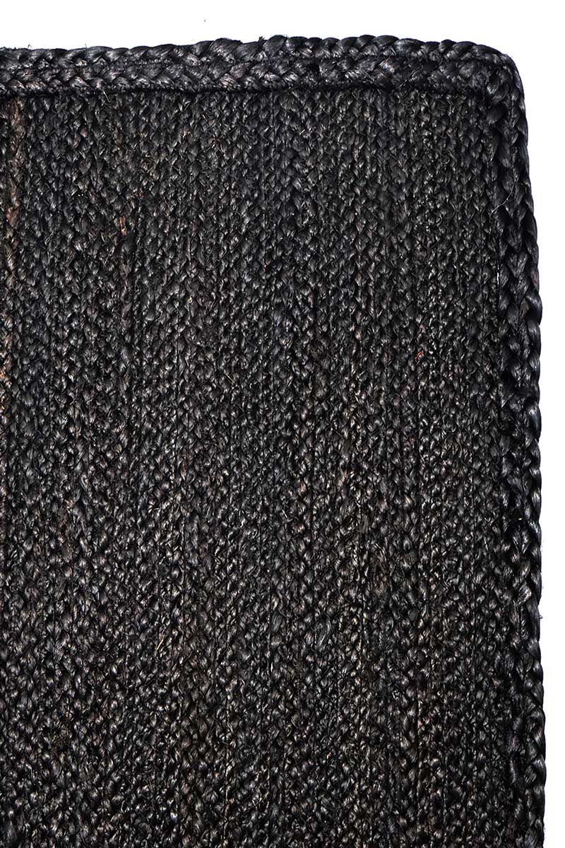 Stunning Hand Braided Black Jute Rug - Image 3