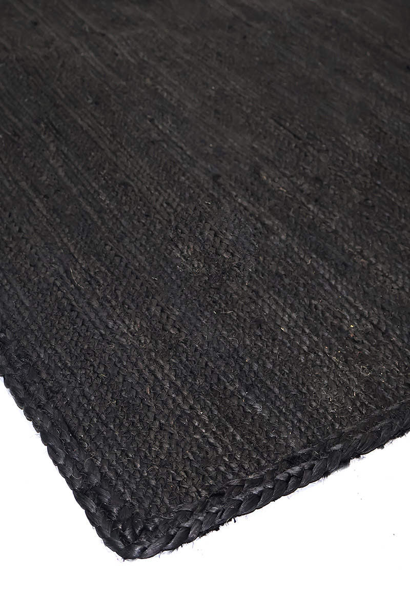 Stunning Hand Braided Black Jute Rug - Image 4