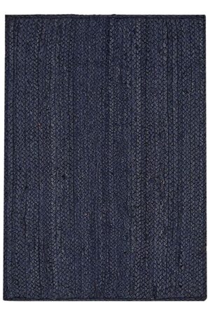 Exquisite Hand-Braided Jute Rug – Navy Blue 4x6 Area Rug