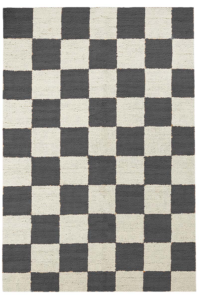 Exquisite Hand Woven Rug – Grey Checkered 4x6 Rug
