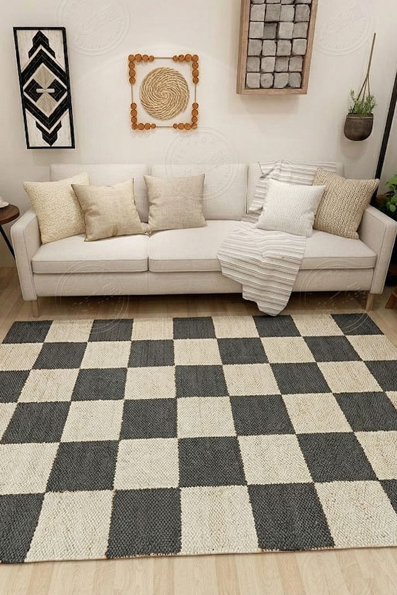 Hand Woven Jute Hemp Area Rugs for Living Room Home Decor - Image 5