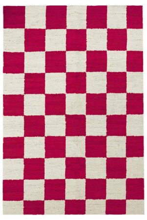 Exquisite Hand Woven Rug – Magenta Checkered Rug