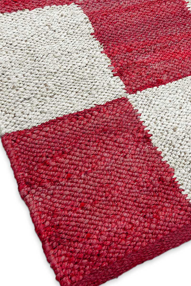 Checkered Hand Woven Jute Hemp Area Rugs for Living Room Home Decor - Image 4