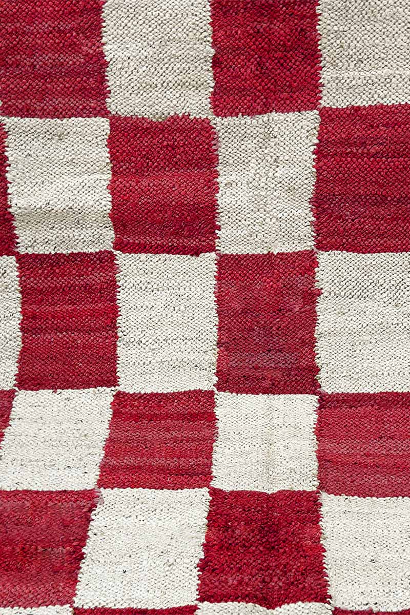 Checkered Hand Woven Jute Hemp Area Rugs for Living Room Home Decor - Image 6