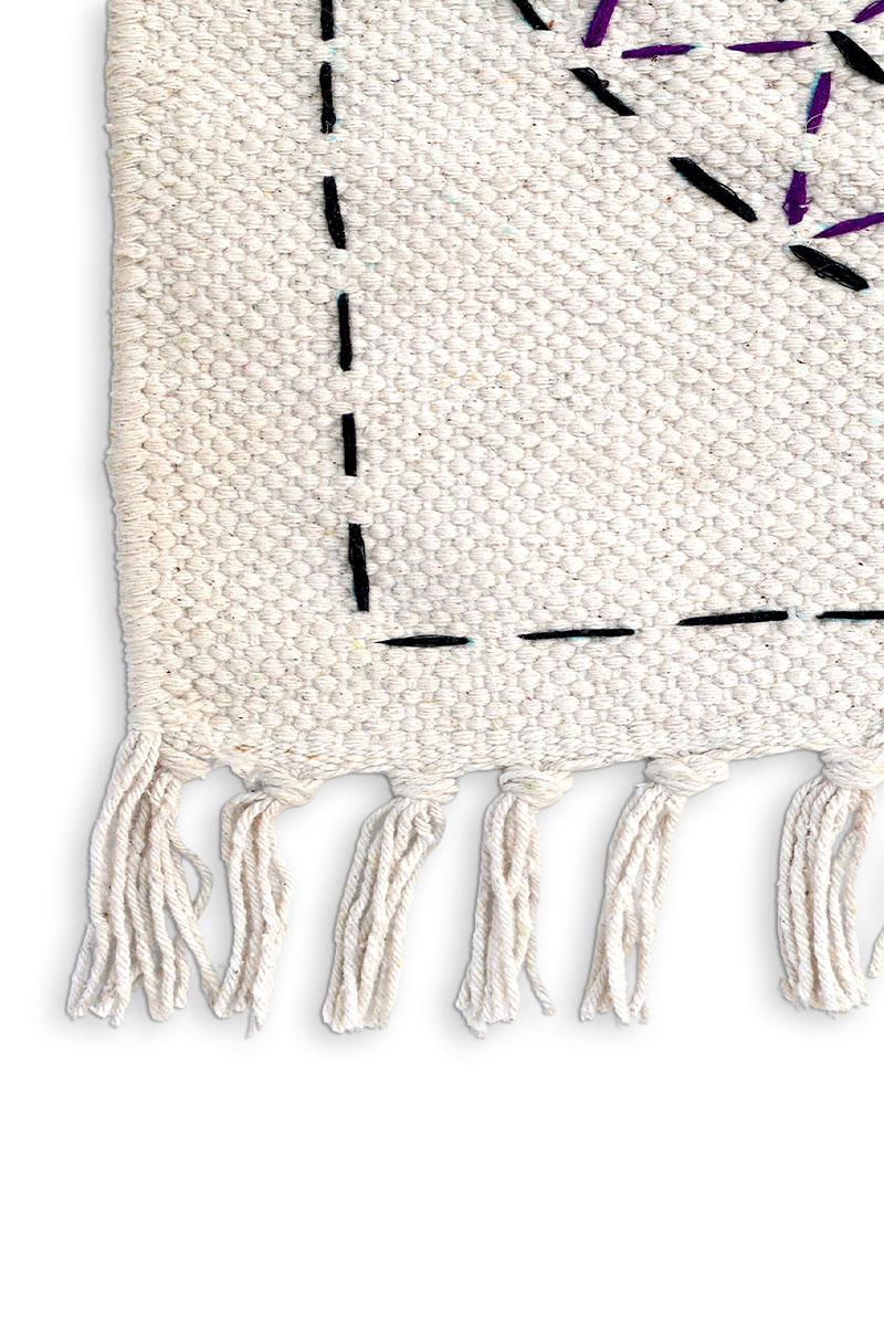 Boho Kantha Embroidered Cotton Area Rugs for Living Room - Image 4