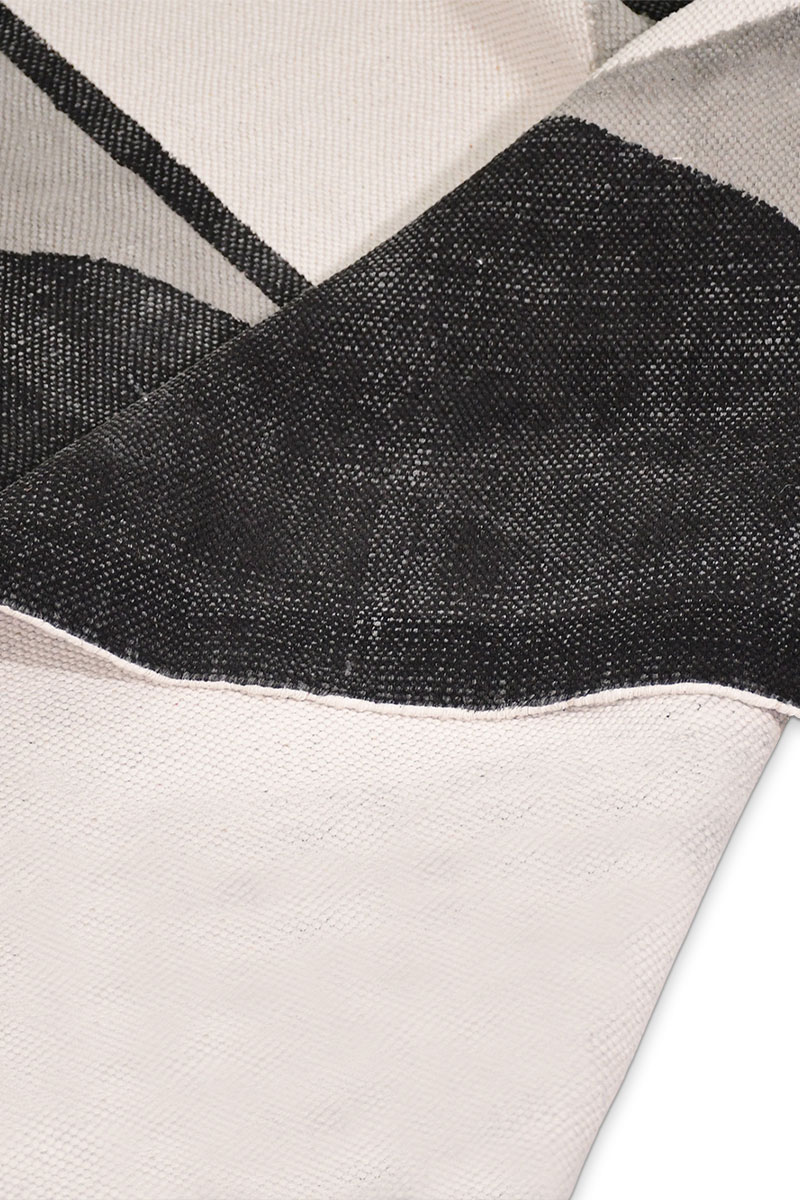 Handmade Half-Moon Hand Block Printed Rug - Image 6