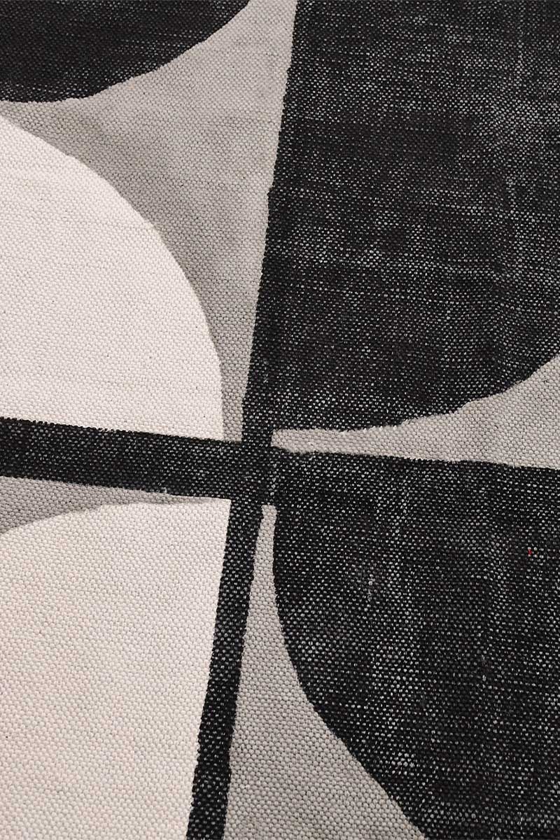 Handmade Half-Moon Hand Block Printed Rug - Image 3